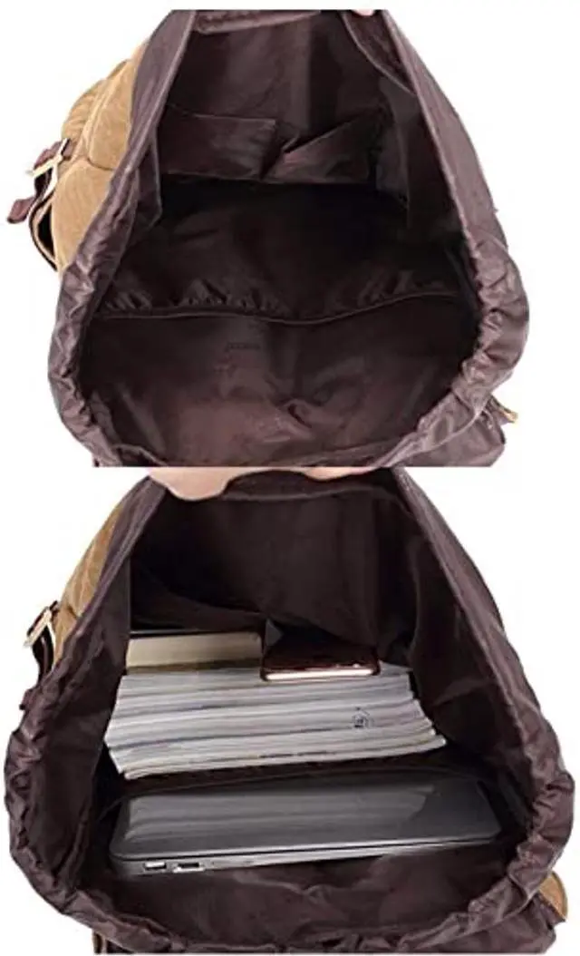 Alt view image 3 of 5 - KAUKKO Laptop Backpack Travel Outdoor Weekend Bag Carry on Daypack Stylish and Durable Rucksack Hiking Backpack Fits 15.6"(5-1-brown)