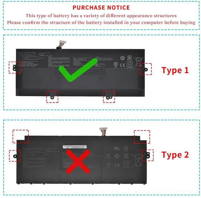 Alt view image 2 of 5 - DGFTB C31N1824 Laptop Battery for Asus Chromebook Flip C434 C434T C434TA C434TA-AI0041 C434TA-AI0045 C434TA-AI0095 C434TA-AI0108 DS384T DSM4T DS588T E10013 Series 0B200-03290000 (11.55V 48Wh/4160mAh)