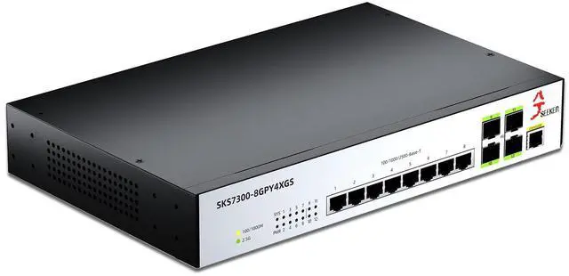 Main image of XikeStor 12-Port 2.5G L2 Managed Ethernet Switch, 2.5Gb Network Switch, 8X 2.5G RJ45 Ports & 4X 10G SFP+ Ports, VLAN/QoS/ACL/IGMP/STP/SNMP/LACP Support, Web Managed/CLI, Metal Casing, 19-in Rack-Mount