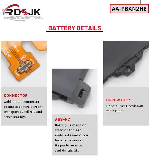 Alt view image 5 of 5 - AA-PBAN2HE Laptop Battery for Samsung Galaxy Book Go 340XDA NP340XLA NP340XLA-KA1US NP340XLA-KA2CA XE340XDA XE340XDA-KA3US-RB XE340XDA-KA1US XE340XDA-KA3 XE340xda-ka1it 5G NP545XLA Series 7.7V 37Wh