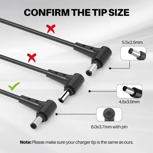 Alt view image 2 of 5 - 240W 14A 20V AC Charger for ASUS ADP-240EB B ROG Zephyrus S15 S17 M15 M16 G14 G15 G16 ROG Strix Scar 15 17 G15 G17 Gaming Laptop Power Supply Adapter