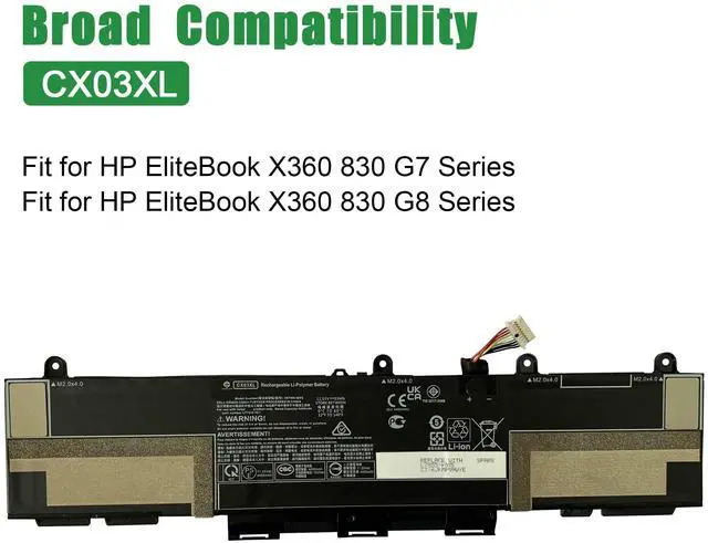Alt view image 5 of 5 - JIAZIJIA CX03XL L78551-005 Laptop Battery Replacement for HP EliteBook X360 830 G7 EliteBook X360 830 G8 Series Notebook HSTNN-IB9G L77624-1C1 HSTNN-LB8R L77624-422 11.55V 53Wh 4400mAh