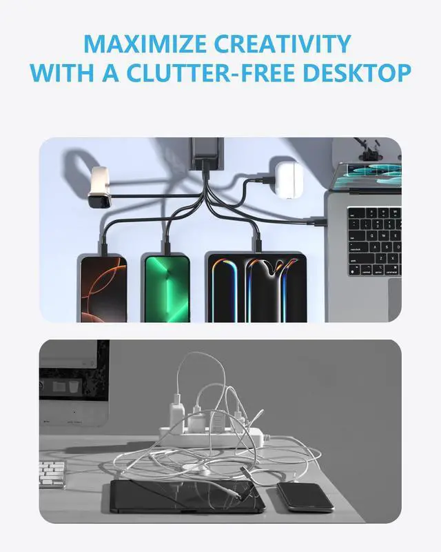 Alt view image 5 of 5 - 2025 Upgraded 500W USB-C Fast GAN Charger Block 8 Port Charging Station Hub Brick Dual PD PPS 100W Laptop Charger Compatible with DELL HP MacBook Pro/Air/All iPad iPhone 16 15/14/13/Pro Max