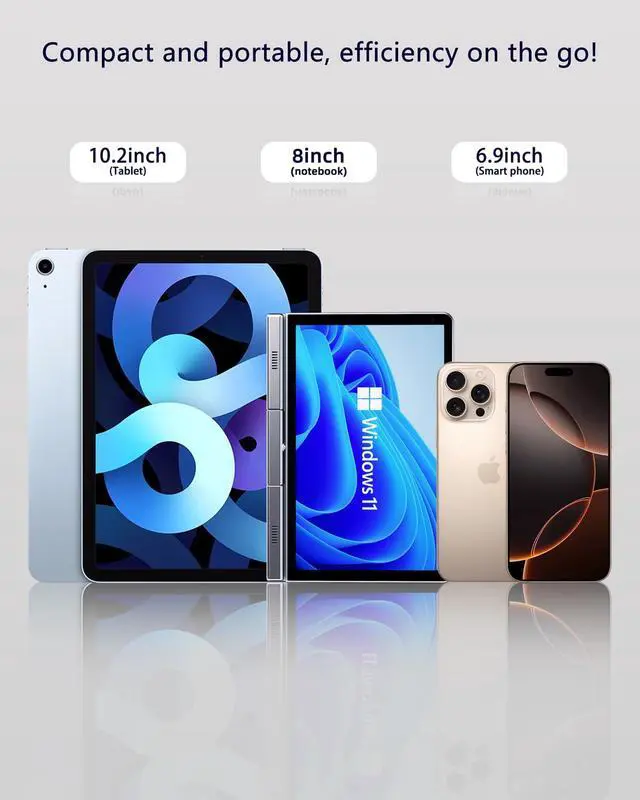 Alt view image 4 of 5 - KOOFORWAY 8 Inch Utral Pocket Pc Touchscreen Small Laptop,Windows 11 Pro Mini Computer for Business Students Outdoor, N150 12GB LPDDR5 512GB SSD Complimentary Stylus