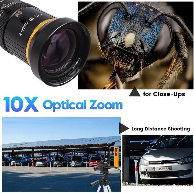 Alt view image 3 of 5 - SVPRO 4K 60fps HDMI Camera USB3.0 Streaming Webcam with 5-50mm Manual Telephoto Lens 10X Optical Zoom H.264 Industrial Microscope Close-Ups Camera,USB and HDMI Dual Ouput