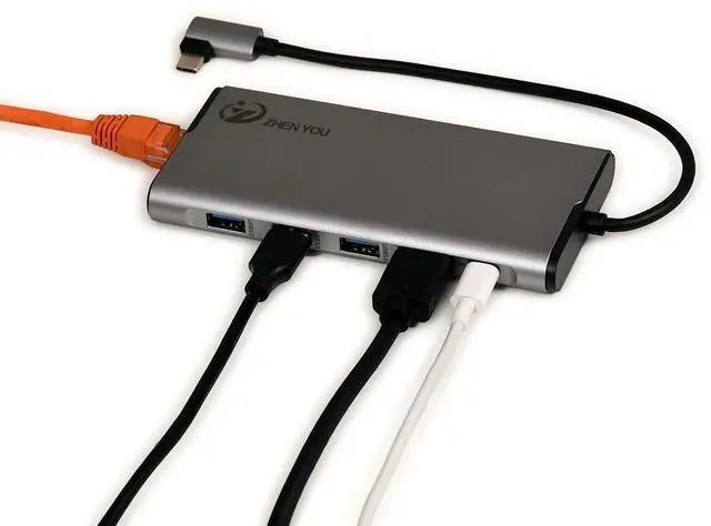 Alt view image 2 of 5 - ZYHB01,Type C/M to HDMI+USB3.0*3+ RJ45+PD Adapter: Docking Station USB to HDMI Adapter, USB C to PD Adapter, SM768 chip Supports HDMI Mirror ad Split Screen Operation Mode