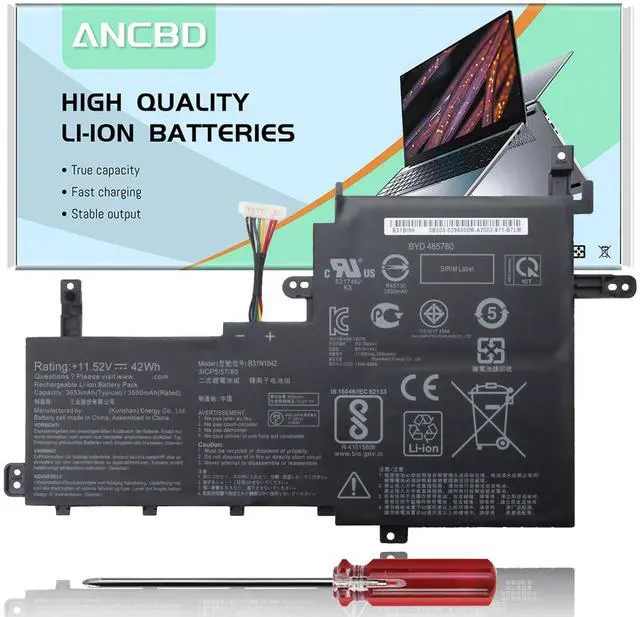 Main image of ANCBD B31N1842 Laptop Battery Replacement for ASUS VivoBook K531 K531F X531 X531F V531 V531F S15 S531 S531F 15 M513 M513I K513 K513E K513EA F513 F513E S513 S513E Series 0B200-03440000 11.52V/42Wh