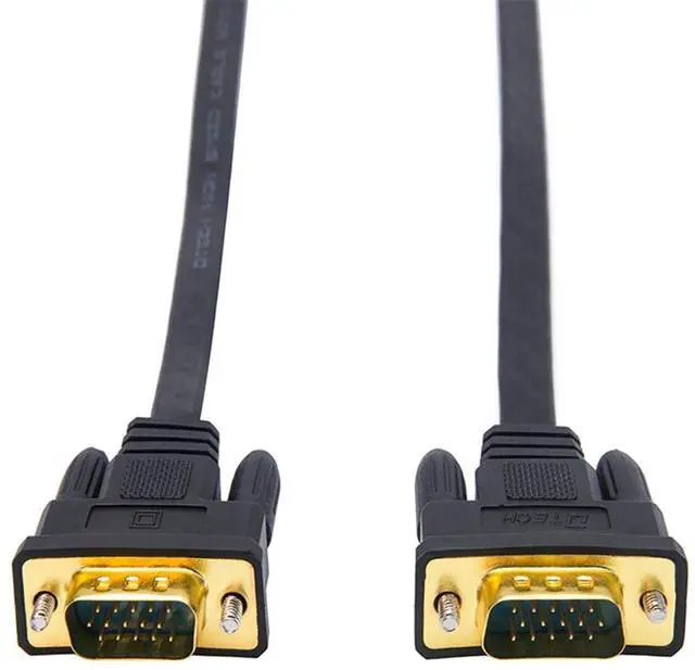 Alt view image 3 of 5 - DTech Flat Thin Extra Long VGA Cable 100 ft 15 Pin Male to Male Computer Monitor Cord HD15 Connector 1080p High Resolution (31 Meter, Black)