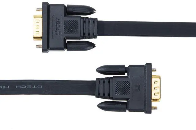 Alt view image 5 of 5 - DTech Flat Thin Extra Long VGA Cable 100 ft 15 Pin Male to Male Computer Monitor Cord HD15 Connector 1080p High Resolution (31 Meter, Black)