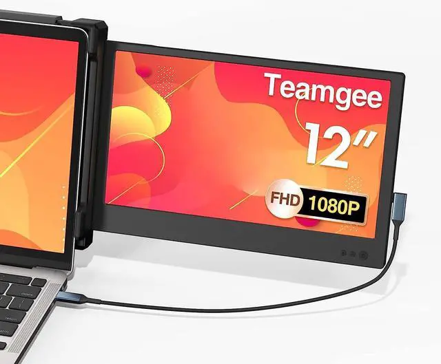 Main image of Teamgee Laptop Screen Extender, 12" Portable Monitor for Laptop FHD 1080P Glare-Free IPS Dual Screen, Works with Mac Windows Android Chrome Linux, Fits 13"~16.5" Laptops, Built-in Speakers & HDR
