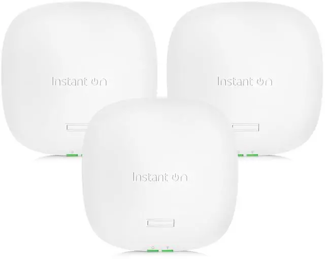 Main image of HPE Networking Instant On Access Point AP25 4x4 WiFi 6 Indoor Wireless Access Point (3 Pack) | Power Source Not Included | US Model (R9B27A-3PACK)