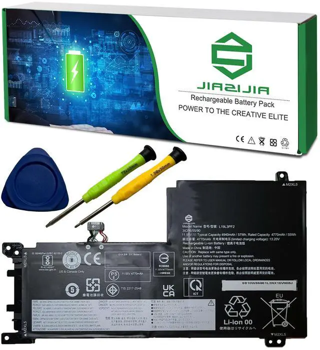 Main image of JIAZIJIA L19L3PF2 Laptop Battery Replacement for Lenovo IdeaPad 5 15ABA7 15ALC05 15ARE05 15IAL7 15IIL05 15ITL05 Series SB10W86961 5B10W86945 L19C3PF5 SB10W86938 5B10W86947 L19M3PF6 11.55V 57Wh