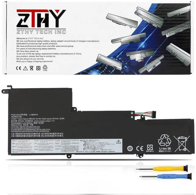 Main image of ZTHY L19M4PF4 L19D4PF4 L19C4PF4 Laptop Battery Replacement for Lenovo Yoga Slim 7-14ARE05 7-14IIL05 7-14ITL05 Ideapad Slim 7-14ARE05 7-14IIL05 7-14ITL05 Type 82A1 82A2 82A3 82A4 82A5 15.36V 60.7Wh
