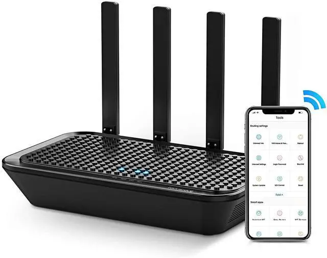 Main image of WiFi Router- AC2100 Dual-Band Smart Wi-Fi Router Upgrades to 2033 Mbps (5G) High-speed, Features MU-MIMO, 4 Gigabit LAN Ports, ONE SSID, Parental Control, Lifetime Internet Security for Video & Gaming