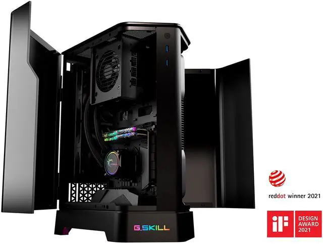 Alt view image 4 of 5 - G.SKILL Z5i Mini-ITX Curved Tempered Glass Case - Black (GC-MKGW1-Z5I)