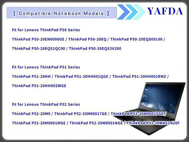 Alt view image 5 of 5 - Yafda 77+ L17M6P51 Laptop Battery Compatable with Lenovo ThinkPad P50 P51 P52 Series Notebook 01AV477 SB10H45077 00NY492 01AV496 SB10K97634 SB10H45078 00NY493