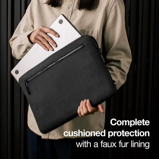 Alt view image 2 of 5 - Incase Compact Laptop Sleeve with Woolenex - 14" MacBook/Laptop and iPad/Tablet Sleeve, Computer Case and Cover, Lightweight, Weather Resistant, with Slip Pocket for Accessories - Graphite