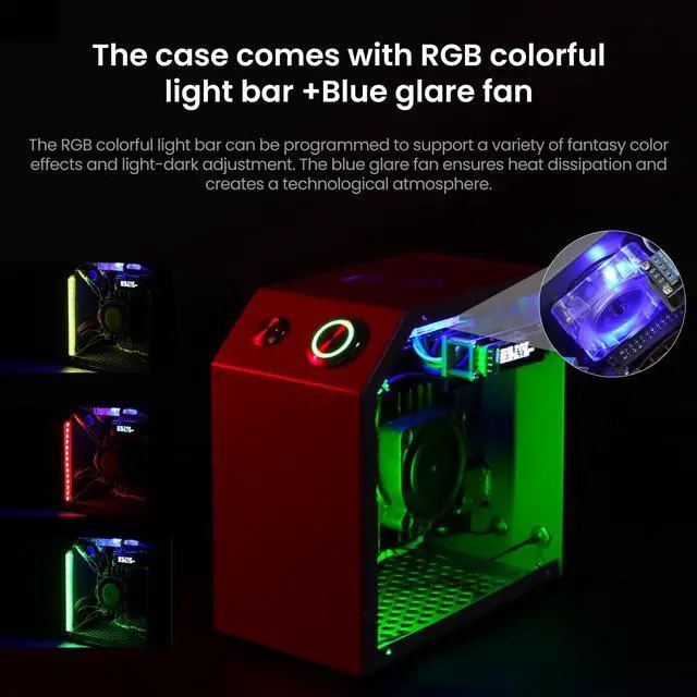 Alt view image 4 of 5 - Yahboom Jetson Case for Jetson Nano Orin Nano Orin NX Super Heat Metal Mini Protect Case with Cooling Fan Antenna RGB Light(OLED Needs Program Drive)