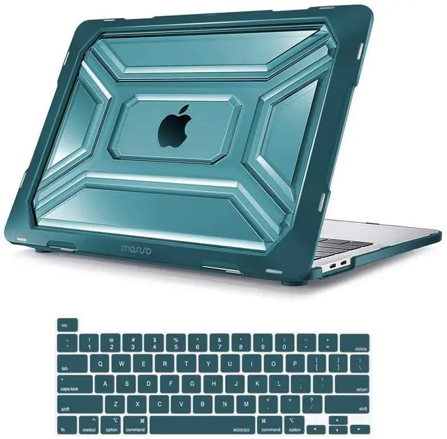 Main image of MOSISO Compatible with MacBook Pro 13 inch Case M2 2025 2024 2023 2022 2021 2020 A2338 M1 A2289 A2251 with Touch Bar, Heavy Duty Plastic Hard Shell Case with TPU Bumper&Keyboard Cover, Deep Teal