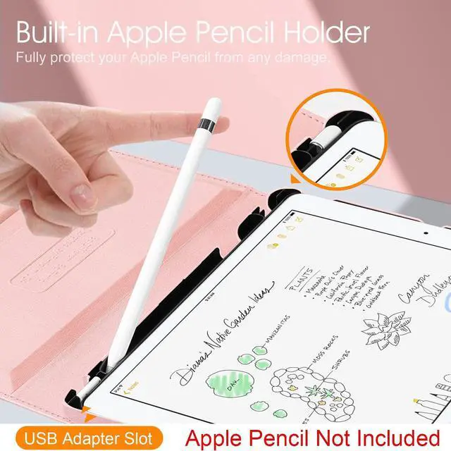 Alt view image 4 of 5 - Fintie Rotating Case for iPad 9th / 8th / 7th Generation (2021/2020 / 2019) 10.2 inch Bundle with PU Leather Protective Carrying Case for Apple Pencil (1st and 2nd Generation)
