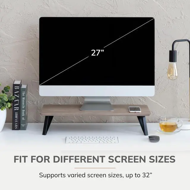 Alt view image 4 of 5 - Anji Mountain Monitor Stand - Desktop Organizer & Laptop Riser, Ergonomic Monitor Riser, Space-Saving Monitor Stand for Desk, Durable Construction, Easy Assembly, Ideal for Home & Office,Biscotti