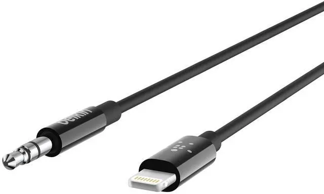 Alt view image 2 of 4 - Belkin AV10172bt03-BLK 3.5mm Audio Cable With Lightning Connector, Black, Smartphone