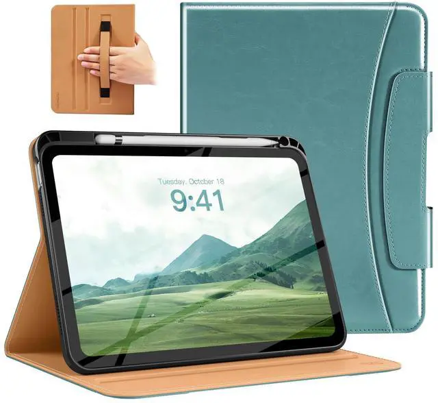Main image of MoKo for New iPad (A16) 11th Generation Case 11-inch 2025, iPad 10th Generation Case 10.9" 2022 with Pencil Holder & Pocket, Premium Leather Folio Stand Cover, Multiple Viewing Angles, Turquoise