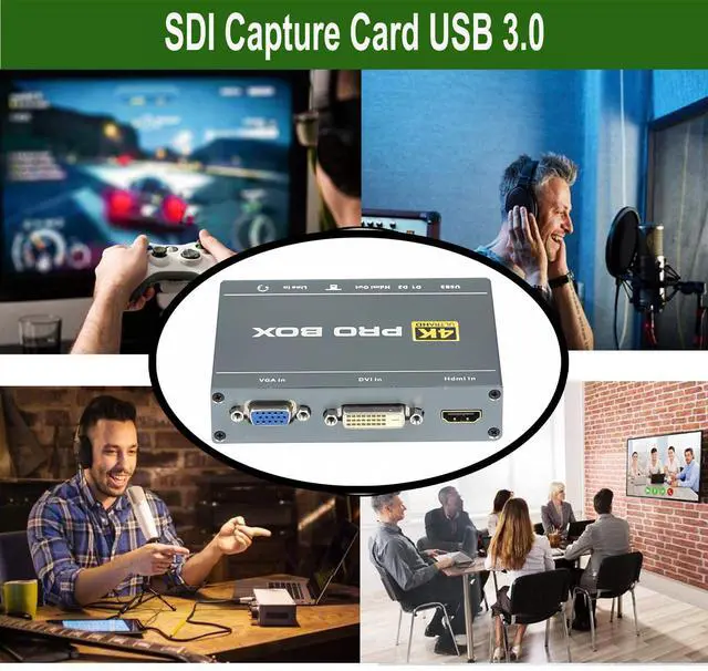 Alt view image 5 of 5 - 4K DVI Video Capture Card, VGA Video Capture, 4K60 DVI VGA HDMI to 1080P60 USB3.0 Video Capture with HDMI Loopout Compatible with Windows, Linux, Android and MAC OS