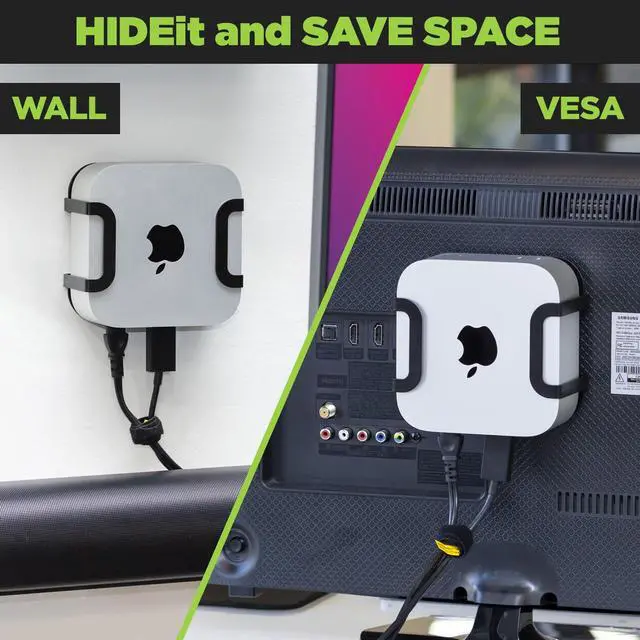 Alt view image 3 of 5 - HIDEit Mounts Mac Mini M4 Mount | Under Desk & VESA Monitor Mount for 2024 Mac Mini | Designed for Proper Airflow | Includes Hardware | Compatible with Apple Mac Mini M4 & M4 Pro