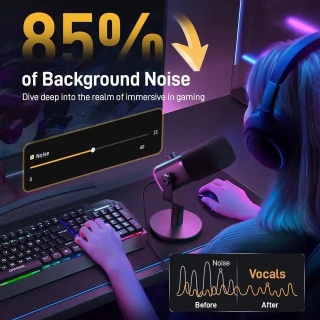 Alt view image 4 of 5 - MAONO PD100X XLR/USB Gaming Microphone & Maonocaster G1 NEO & All in One Gaming Gear Bundle for Game Streamers(PD100X Black+G1 NEO+XLR-180