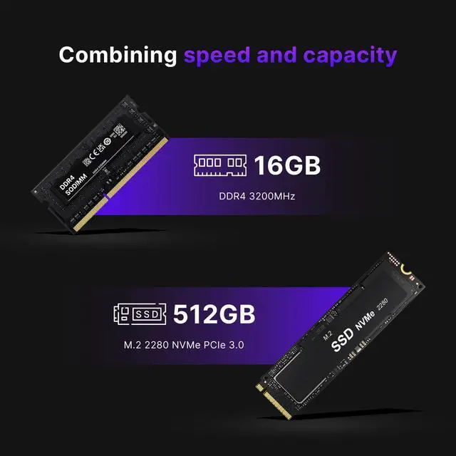 Alt view image 3 of 5 - BOSGAME P2 Mini PC with 12th Gen Intel i5-12450H, 16GB DDR4 RAM 512GB NVMe SSD Mini Computers, Dual Ethernet Ports, Triple 4K Display, Wi-Fi 6, Bluetooth 5.2
