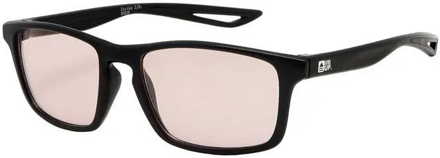 Main image of LEVEL UP Strike Blue Light Blocking Glasses - Computer Reading & Gaming Eyewear for Gamers to Filter UV Glare & Anti Eyestrain - Men, Women & Kids Black Frame Rose Lenses Reader Spectacles