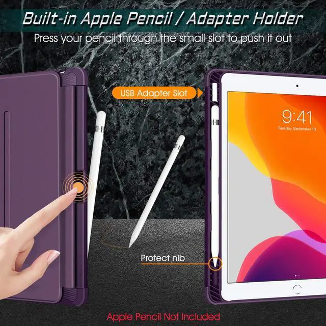 Alt view image 3 of 5 - Fintie Magnetic Stand Case for iPad 9th / 8th / 7th Generation (2021/2020/2019) 10.2 Inch, [Multiple Secure Angles] Shockproof Rugged Soft TPU Back Cover, Auto Sleep Wake, Purple