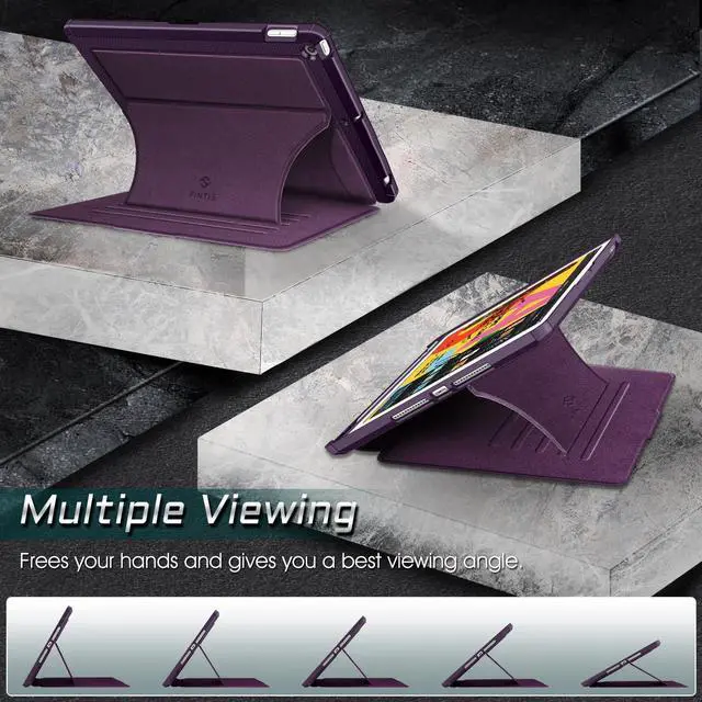 Alt view image 4 of 5 - Fintie Magnetic Stand Case for iPad 9th / 8th / 7th Generation (2021/2020/2019) 10.2 Inch, [Multiple Secure Angles] Shockproof Rugged Soft TPU Back Cover, Auto Sleep Wake, Purple