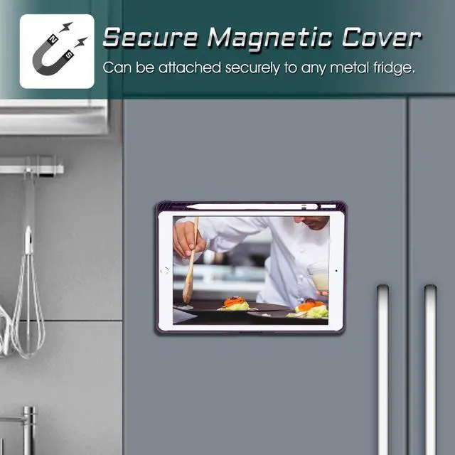 Alt view image 5 of 5 - Fintie Magnetic Stand Case for iPad 9th / 8th / 7th Generation (2021/2020/2019) 10.2 Inch, [Multiple Secure Angles] Shockproof Rugged Soft TPU Back Cover, Auto Sleep Wake, Purple