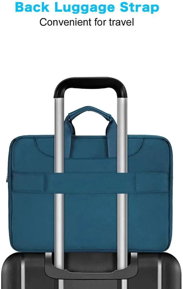 Alt view image 4 of 5 - MOSISO 360 Protective Laptop Shoulder Bag Compatible with MacBook Air/Pro, 13-13.3 inch Notebook, Compatible with MacBook Pro 14 inch M4 M3 M2 M1,Matching Color Sleeve with Belt, Teal Green