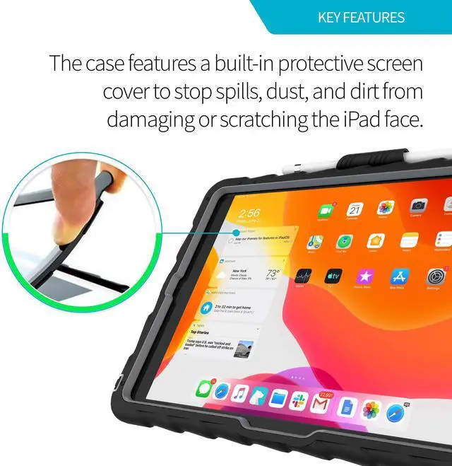 Alt view image 5 of 5 - Gumdrop Hideaway Case Fits Apple iPad 9th | 8th | 7th Gen (10.2-inch) Designed for K-12 Students Teachers and Classrooms - Drop Tested Rugged Shockproof Bumpers for Reliable Device Protection - Black