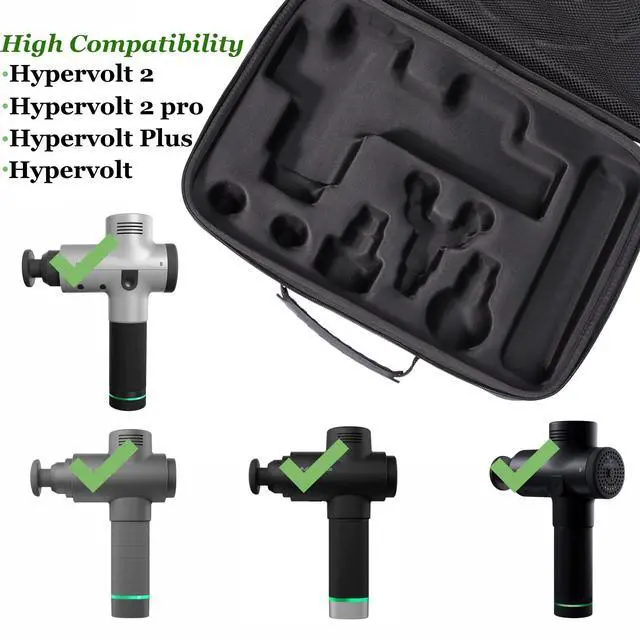 Alt view image 2 of 5 - BUBM Case for Hypervolt 2 Pro/Hypervolt Plus with 5 Head Attachments,Waterproof Shock Resistant Carrying Case for Hyperice Hypervolt Massage Device