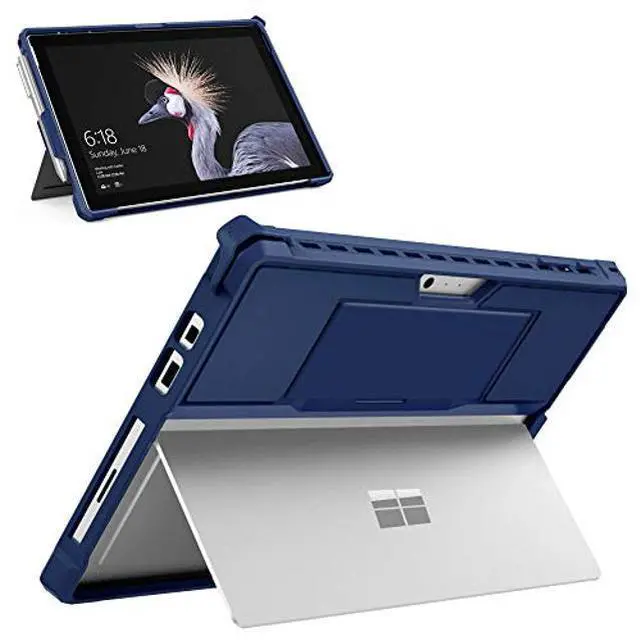 Main image of MoKo Case Fit Microsoft Surface Pro 7 Plus/Pro7/Pro 6/Pro 5/Pro 2017/Pro 4/Pro LTE, All-in-One Protective Rugged Cover Case with Pen Holder, Hand Strap, Compatible with Type Cover Keyboard, Blue