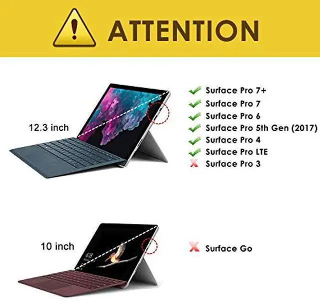 Alt view image 2 of 5 - MoKo Case Fit Microsoft Surface Pro 7 Plus/Pro7/Pro 6/Pro 5/Pro 2017/Pro 4/Pro LTE, All-in-One Protective Rugged Cover Case with Pen Holder, Hand Strap, Compatible with Type Cover Keyboard, Blue