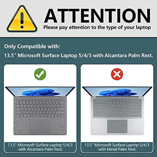 Alt view image 2 of 5 - Batianda Case for 13.5" Microsoft Surface Laptop 5 4/3 with Alcantara Palm Rest Model 1950/1867, Designed Clear Protective Plastic Hardshell & Keyboard Cover & Screen Protector, Honeycomb