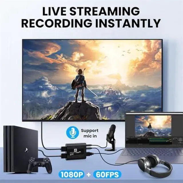 Alt view image 2 of 5 - xiwai HDMI Video Capture Card 4K Audio 3.5mm Input Live Streaming USB 3.0 Data Adapter Capture Device for Gaming Camera Set-Top Box Recording Computer DVD