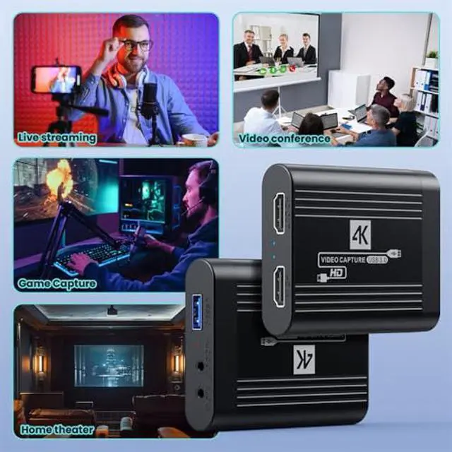 Alt view image 4 of 5 - xiwai HDMI Video Capture Card 4K Audio 3.5mm Input Live Streaming USB 3.0 Data Adapter Capture Device for Gaming Camera Set-Top Box Recording Computer DVD