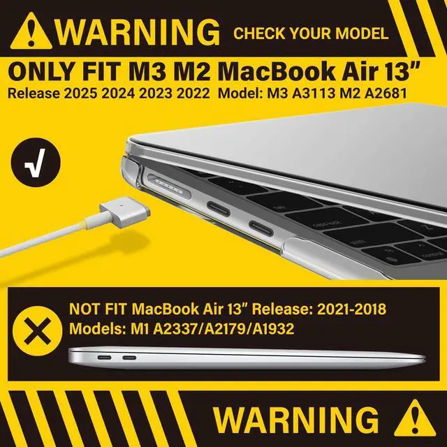 Alt view image 3 of 5 - IBENZER Compatible with 2025 2024 2023 2022 MacBook Air 13 inch case M4 A3240 M3 A3113 M2 A2681, Hard Shell Case & Sleeve & Keyboard Cover & Type-C Adapter for Mac Air 13.6, Frost Clear, KK-CL+3