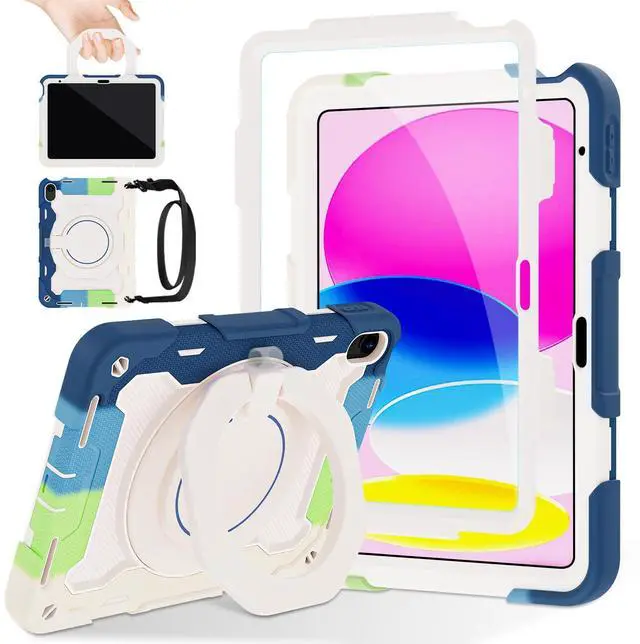Main image of ROISKIN Case for iPad 11 inch (A16) 11th Generation 2025, iPad 10th Generation Case 10.9" for Kids with Screen Protector,360 Kickstand & Handle,Shoulder Strap,Heavy Duty Military Grade Drop Protection