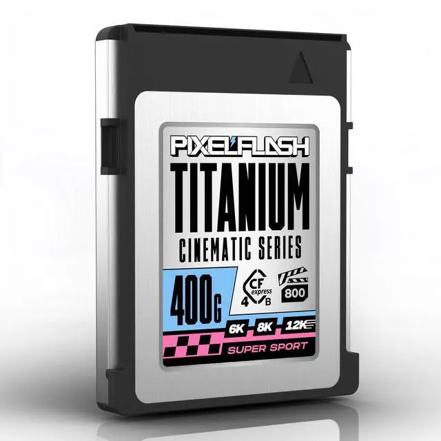Main image of PixelFlash 400 GB CFexpress Type B 4.0 Titanium, 3950/3650 MB/s VPG800, CF Express Memory Card for Photographers & Videographers, Lab Tested, 12K Video 400GB Cinematic Series 2025 Model