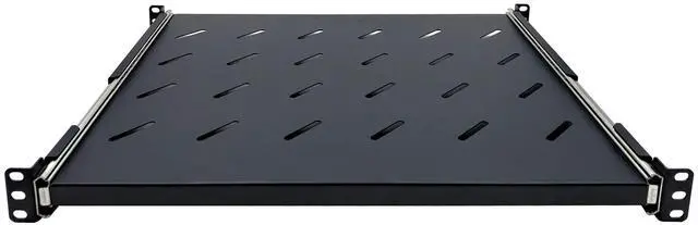 Alt view image 3 of 5 - Electriduct 1U Sliding Shelf 14" Depth - Universal 19" Vented Rack Mount Tray 4-Post Network Equipment Server Cabinet Audio System Enclosure