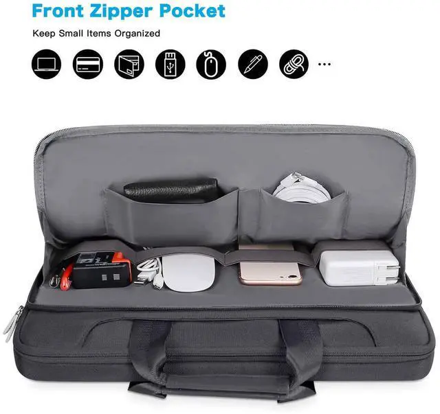 Alt view image 3 of 5 - MOSISO 360 Protective Laptop Shoulder Bag Compatible with MacBook Air/Pro, 13-13.3 inch Notebook, Compatible with MacBook Pro 14 inch M5 M4 M3 M2 M1,Matching Color Sleeve with Belt, Slate Gray