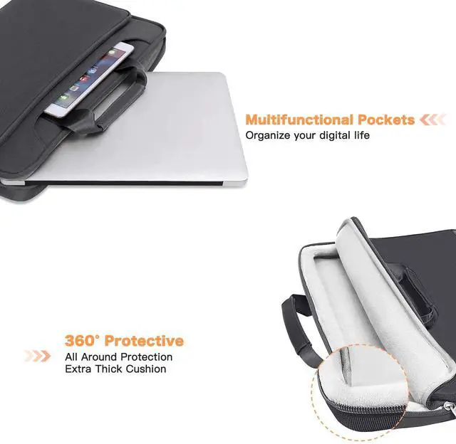 Alt view image 2 of 5 - MOSISO 360 Protective Laptop Shoulder Bag Compatible with MacBook Air/Pro, 13-13.3 inch Notebook, Compatible with MacBook Pro 14 inch M5 M4 M3 M2 M1,Matching Color Sleeve with Belt, Slate Gray