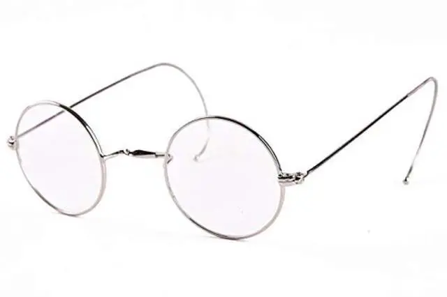 Alt view image 2 of 5 - Agstum Blue Light Blocking Reading Glasses, Small Round Wire Rim Readers for Computer Use Anti-Glare Cut UV400 (Silver / 39mm Size, 1.50 x)